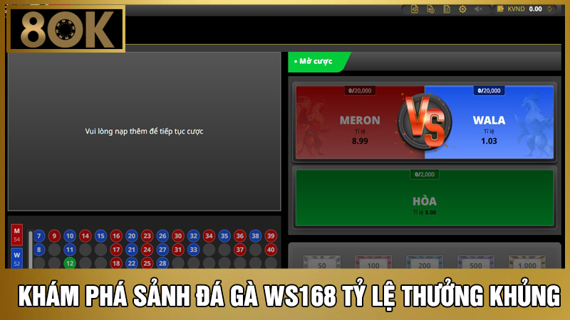 đá gà 8OK sảnh WS168